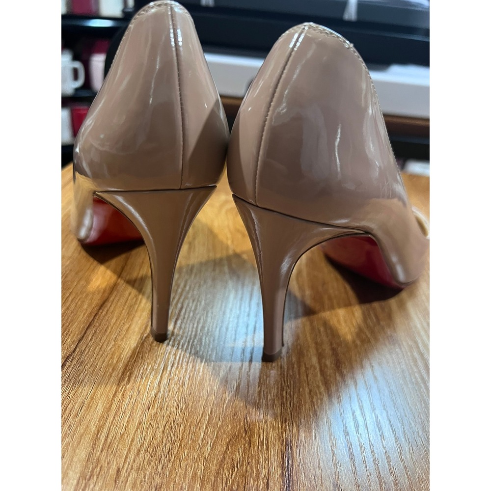 Christian Louboutin Simple Pump Nude Patent Leather Red Bottom Heels Size 36 - Picture 4 of 6